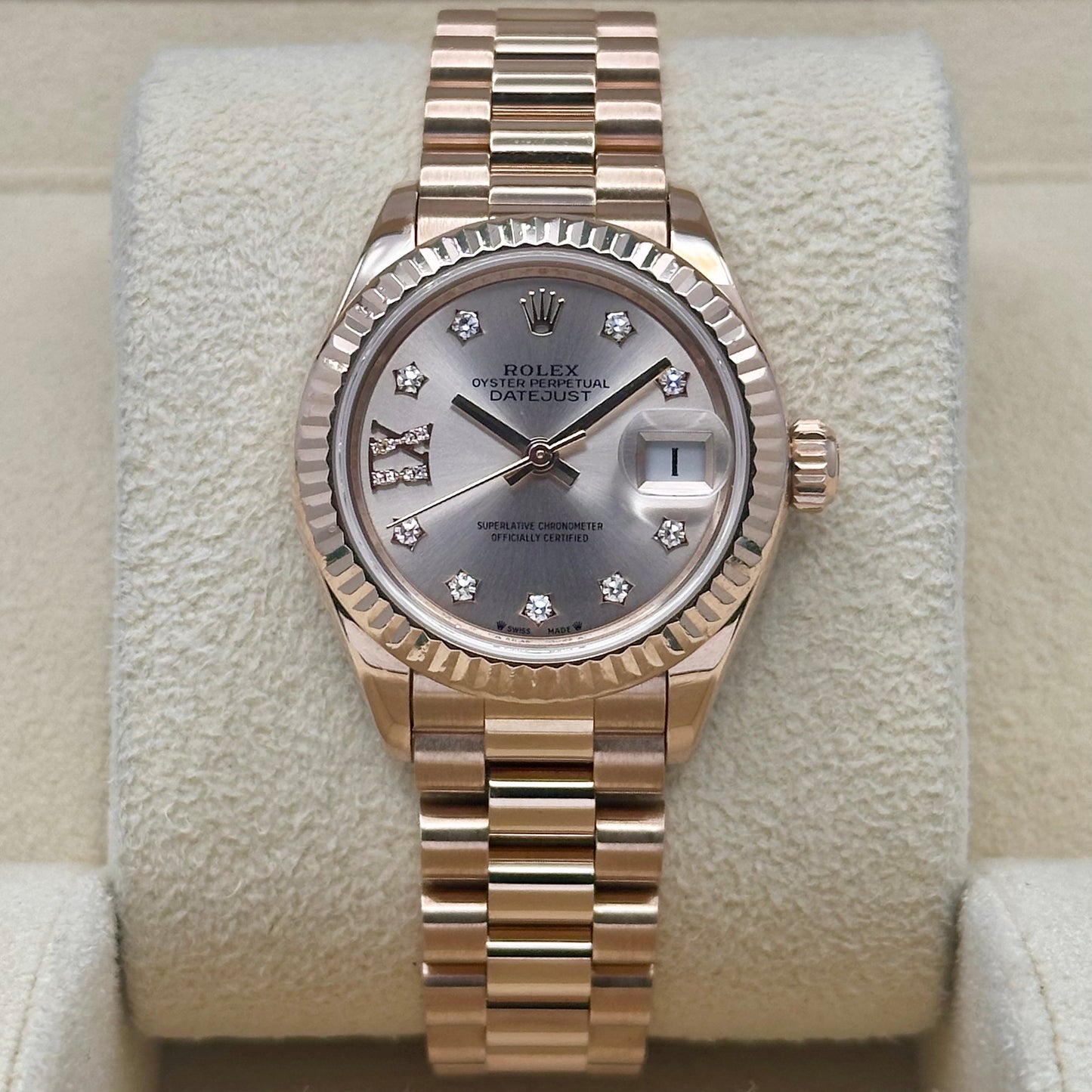 Lady-Datejust 28 Sundust Diamond Dial Ref 279175 2017