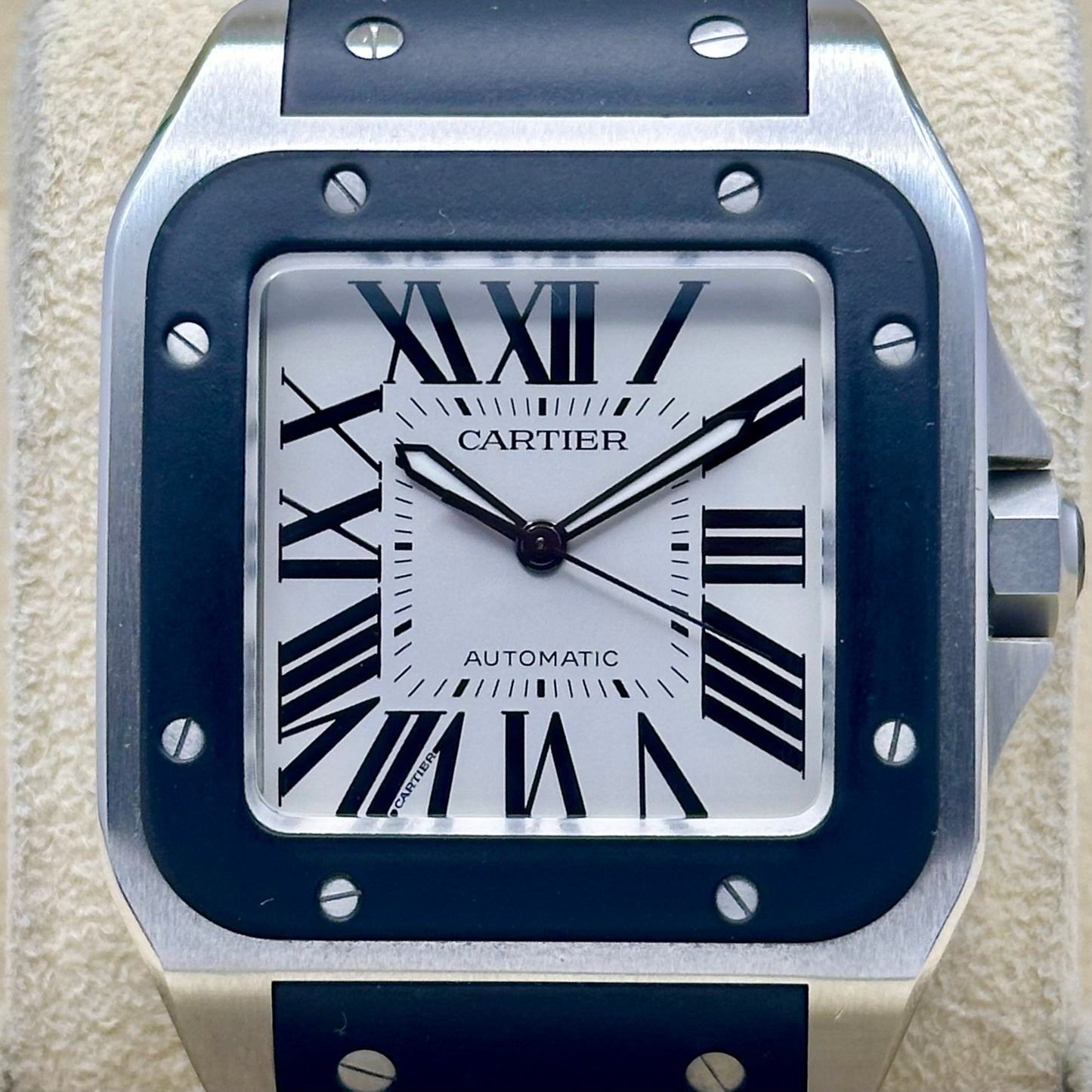 Santos 100 XL Automatic Rubber White Romans Ref 2656 2016