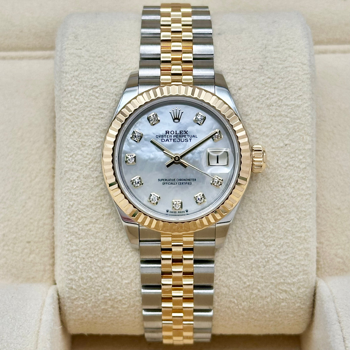 Lady-Datejust 28 18K Yellow Gold Mother Of Pearl Diamond Ref 279173 2020