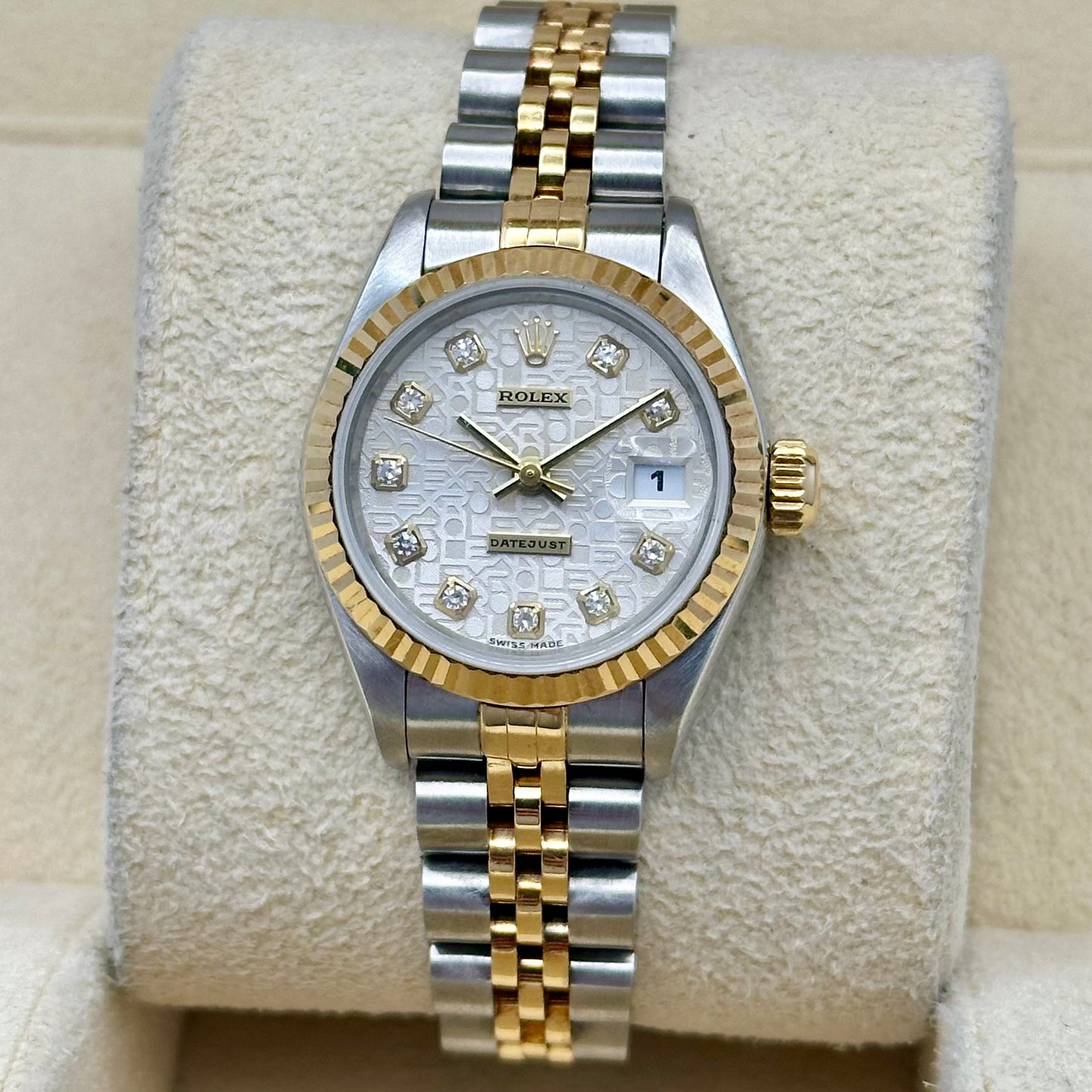 Lady-Datejust 26 Ivory Anniversary Big Diamond Ref 69173 1995
