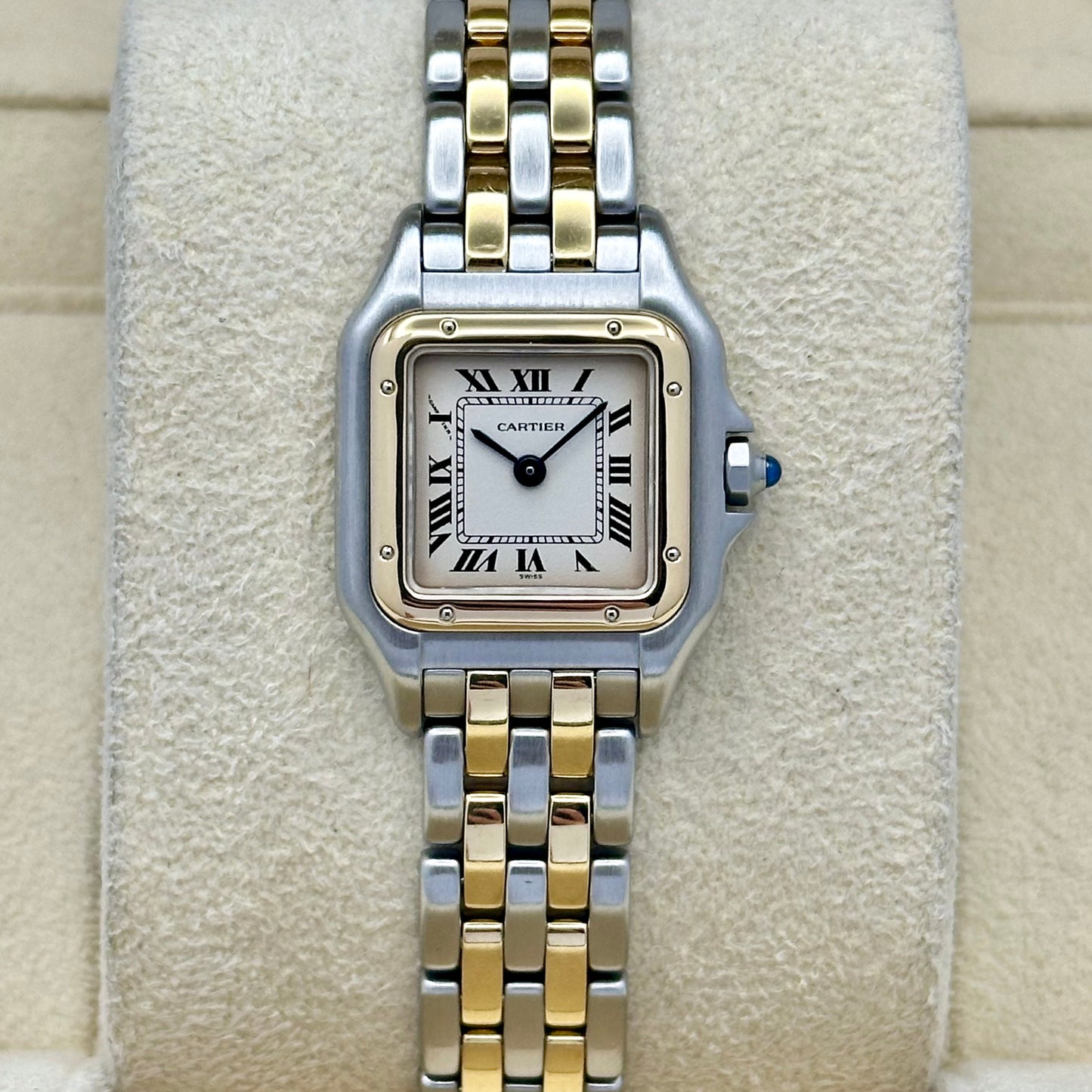 (ON HOLD) Panthére Small Two Row 18K Yellow Gold White Romans Ref 112 000R