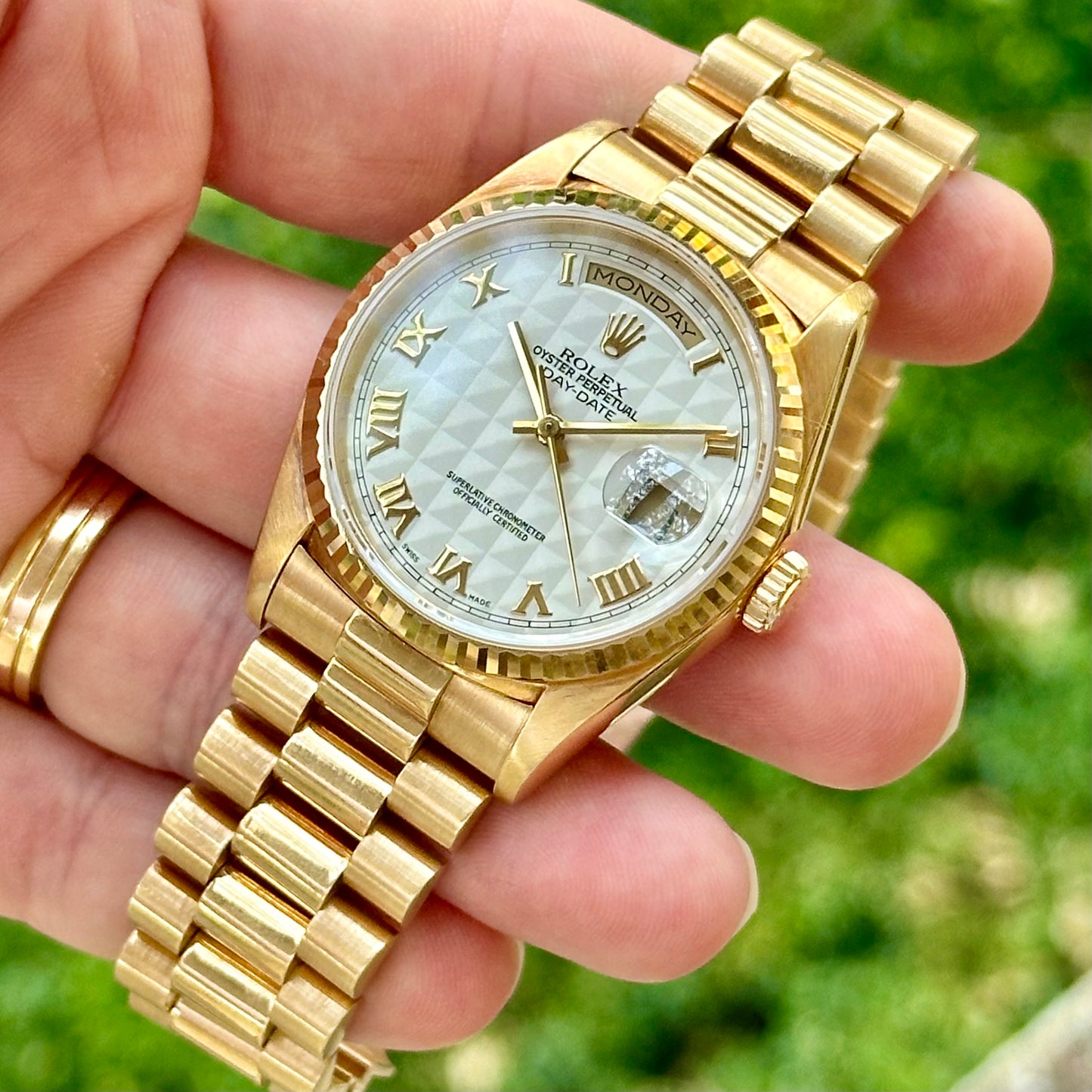 Day-Date 36 Pyramid Romans 18K Yellow Gold Ref 18238