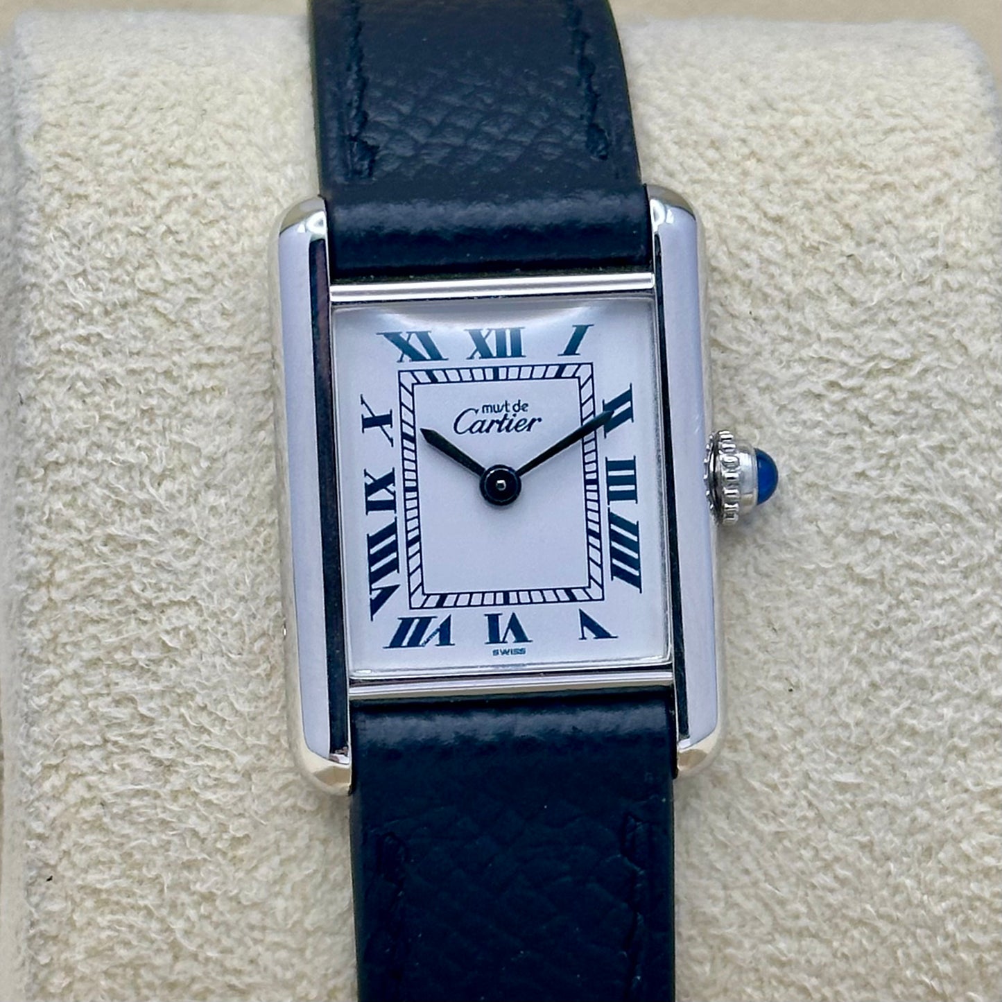 Tank Must De Cartier Small White Romans Ref 6057002