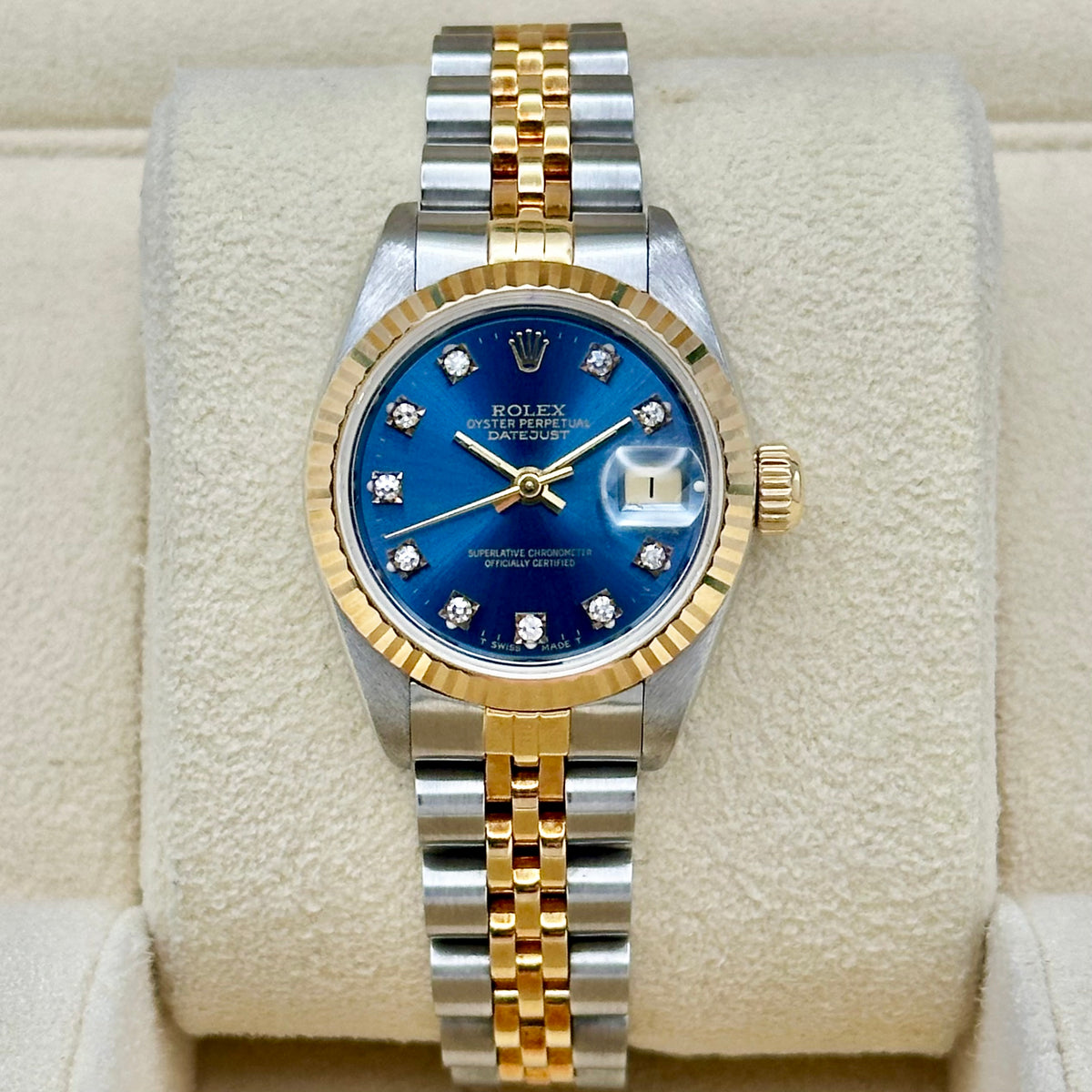 Lady-Datejust 26 Sunburst Blue Diamond Ref 69173G