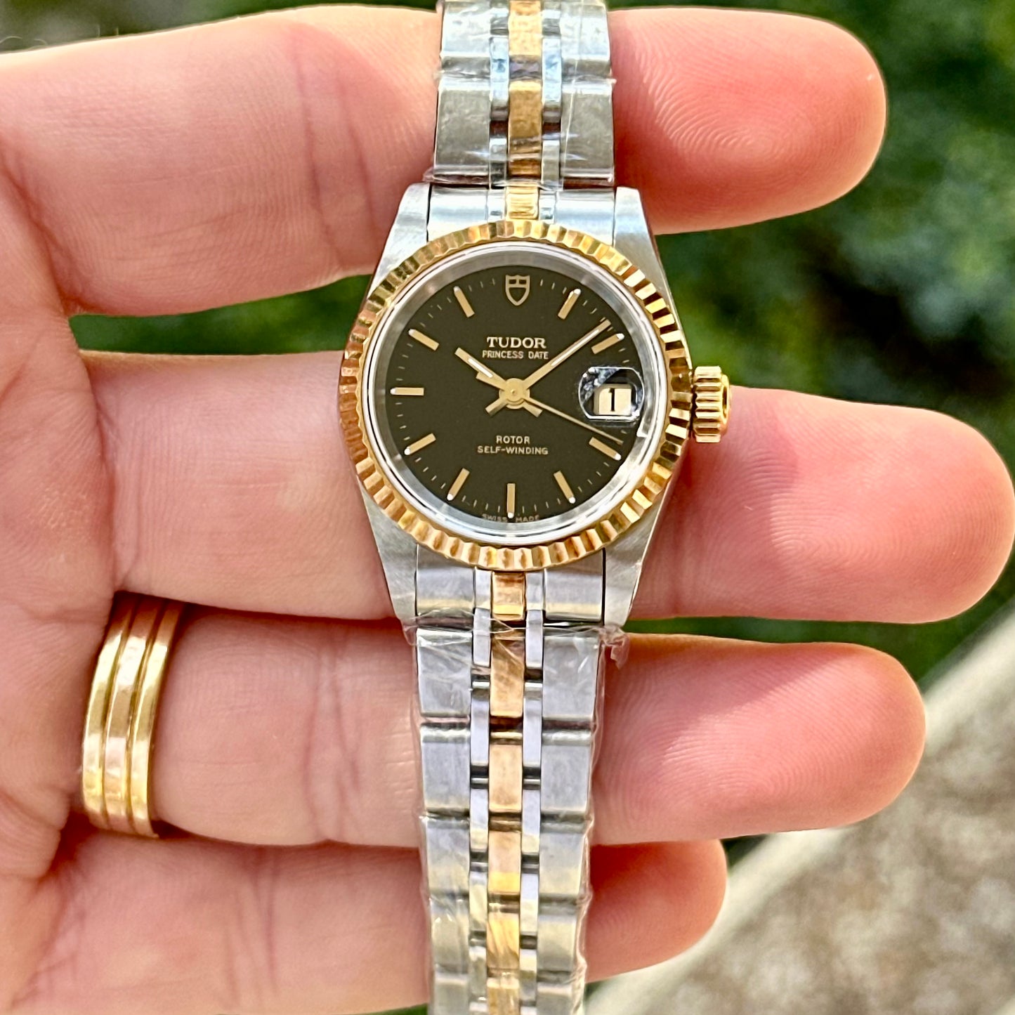 Princess Date Black 18K Yellow Gold Two Tone Ref 92413 2022