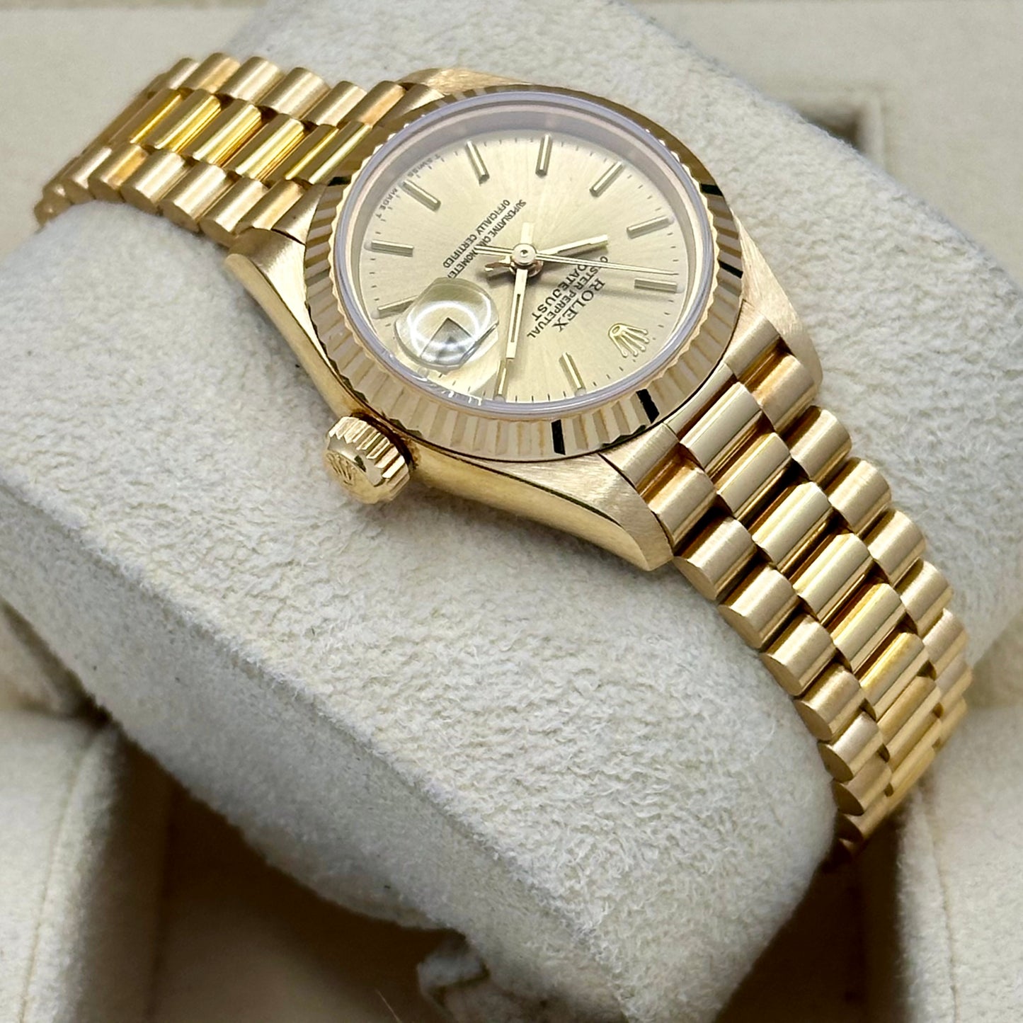 Lady-Datejust 26 Champagne 18K Yellow Gold President Ref 69178 1995