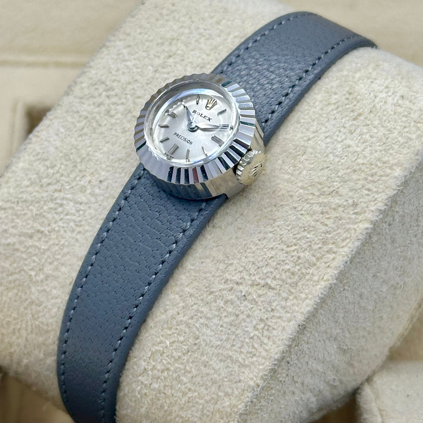 Precision 18K White Gold Fluted Bezel Ref 8788 1970