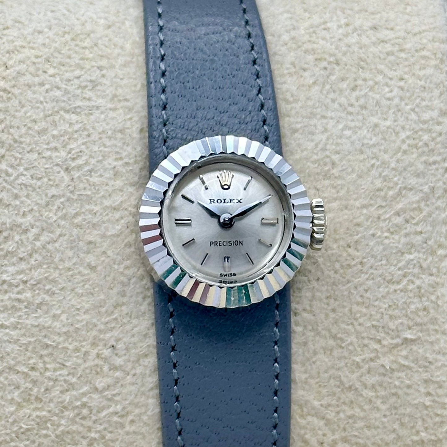 Precision 18K White Gold Fluted Bezel Ref 8788 1970