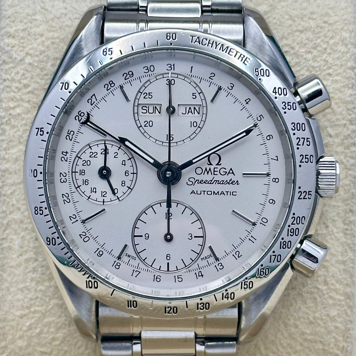 Speedmaster Day Date White Dial Ref 3521.30 1990
