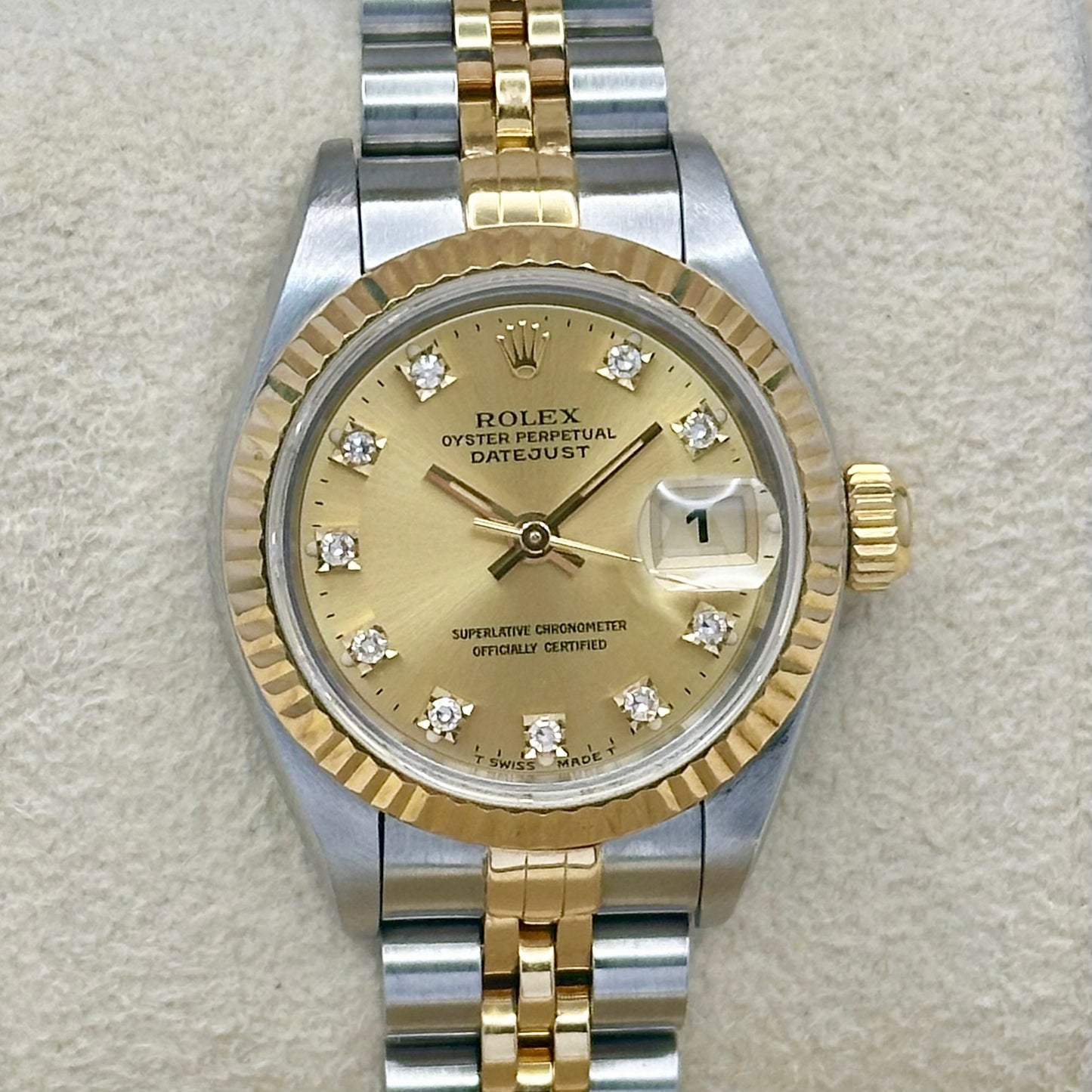 Lady-Datejust 26 Champagne Diamond Ref 69173G 1993