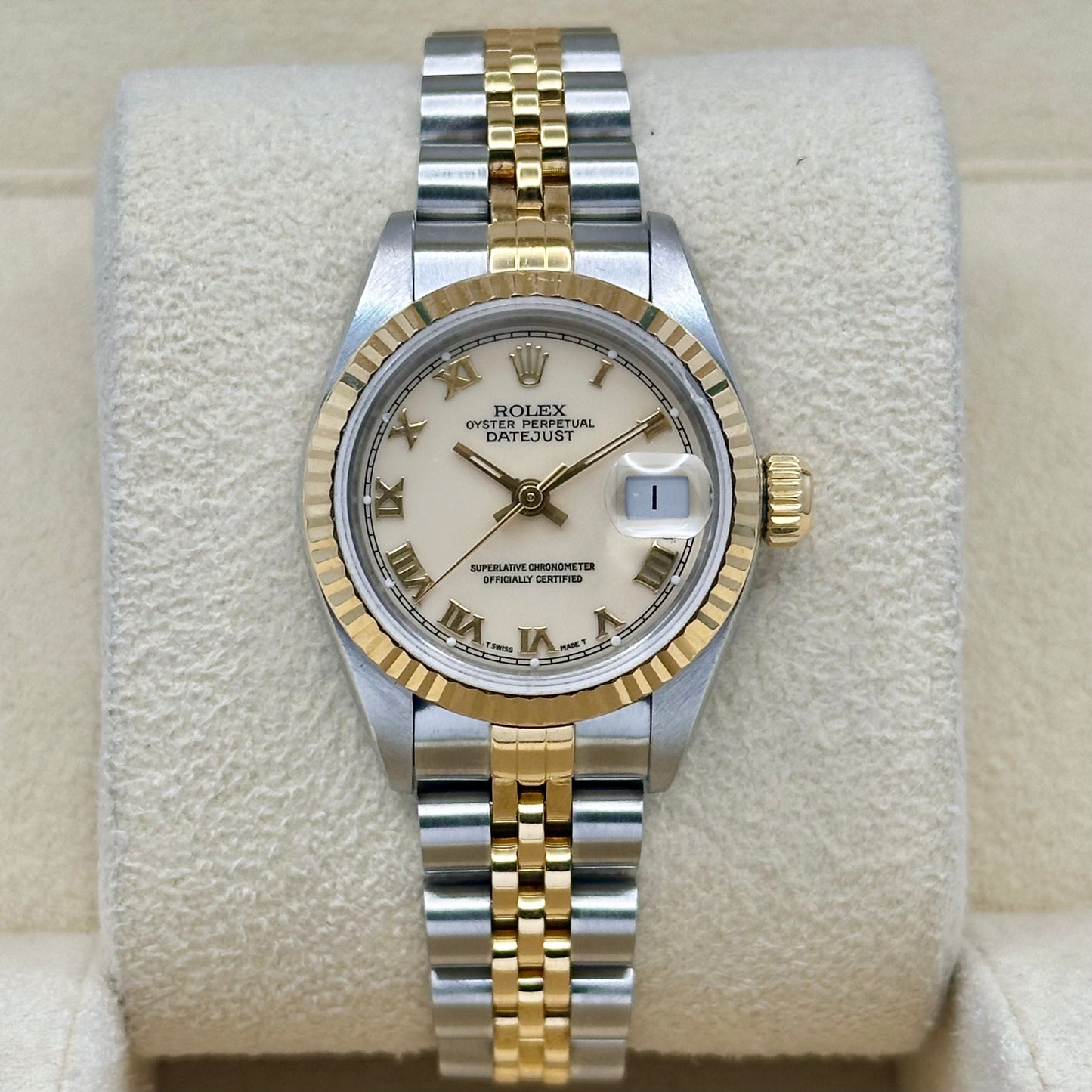 Lady-Datejust 26 Ivory Romans 18K Yellow Gold Two Tone Ref 69173 1993