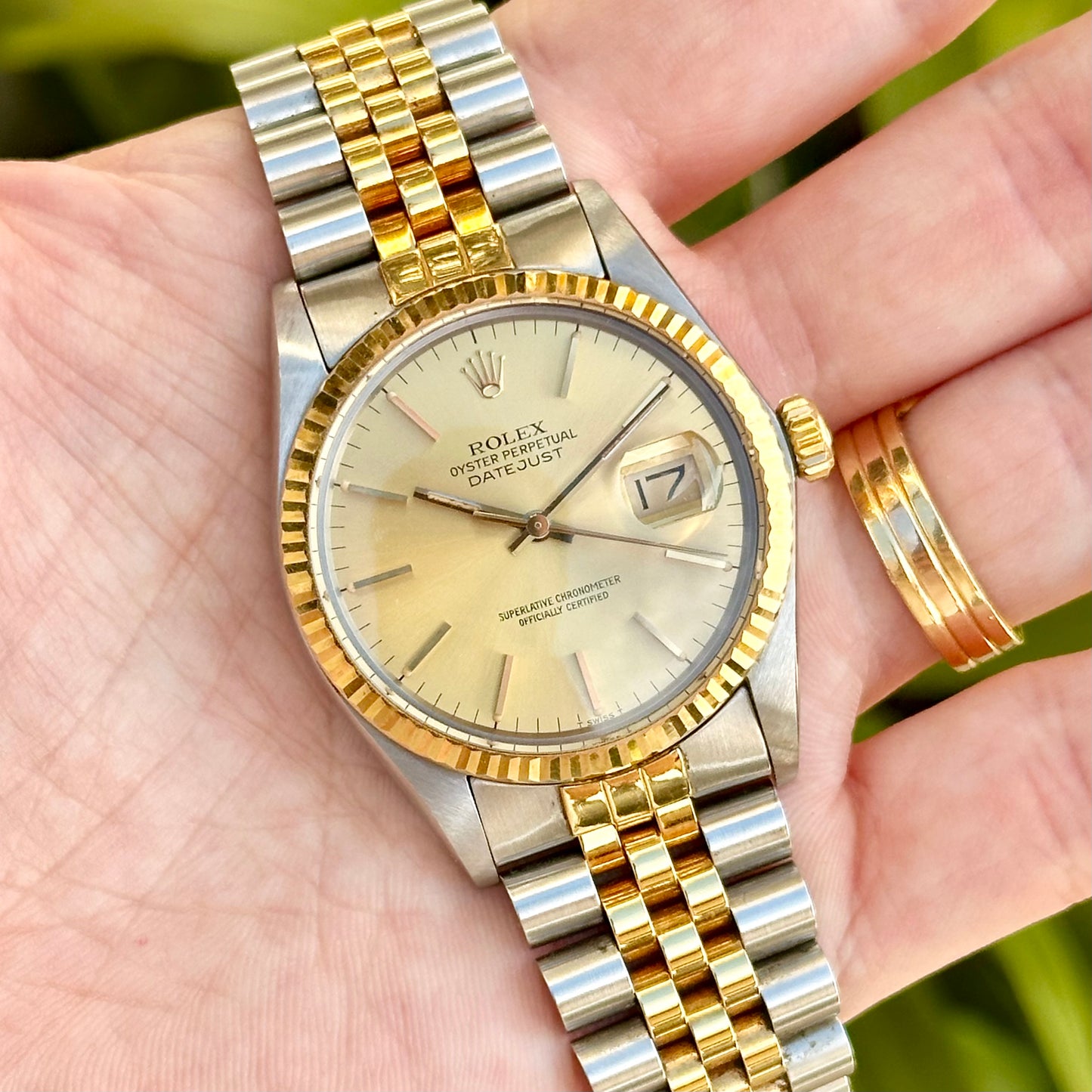 Datejust 36 Champagne Two Tone Ref 16013 1986