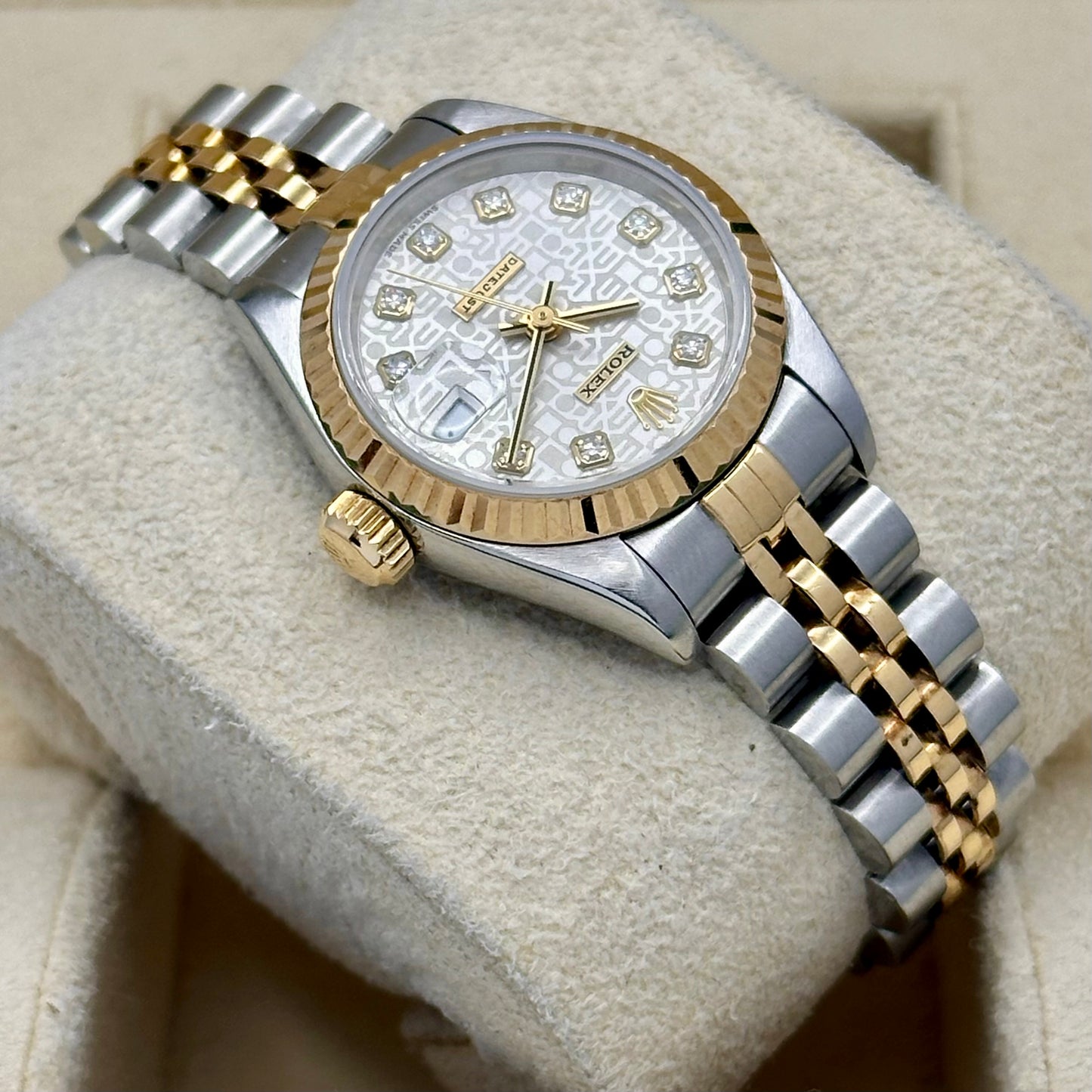 Lady-Datejust 26 Ivory Anniversary Big Diamond Ref 69173 1995