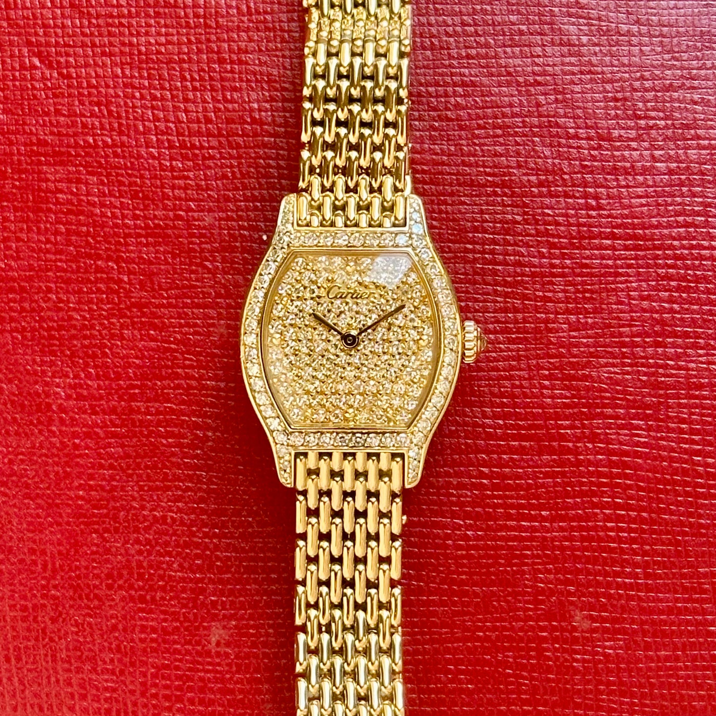 Tortue Pave Diamond 18K Yellow Gold Ref 66036 1991