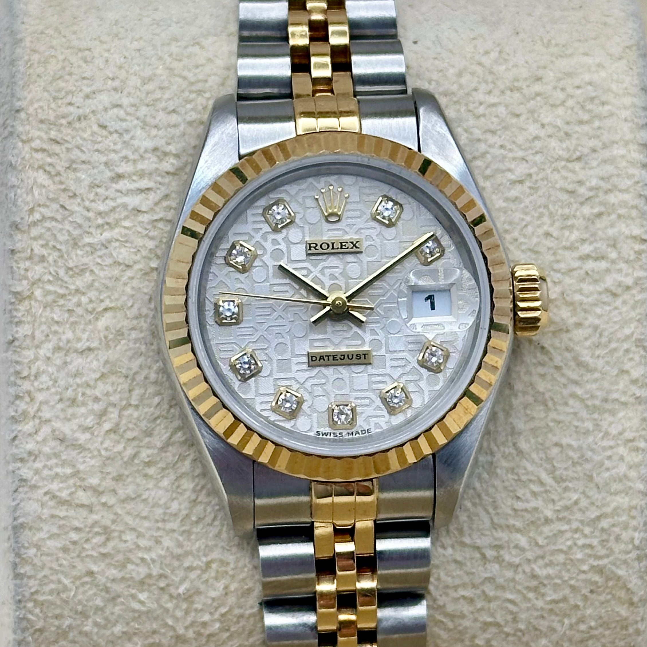 Lady-Datejust 26 Ivory Anniversary Big Diamond Ref 69173 1995 – George ...