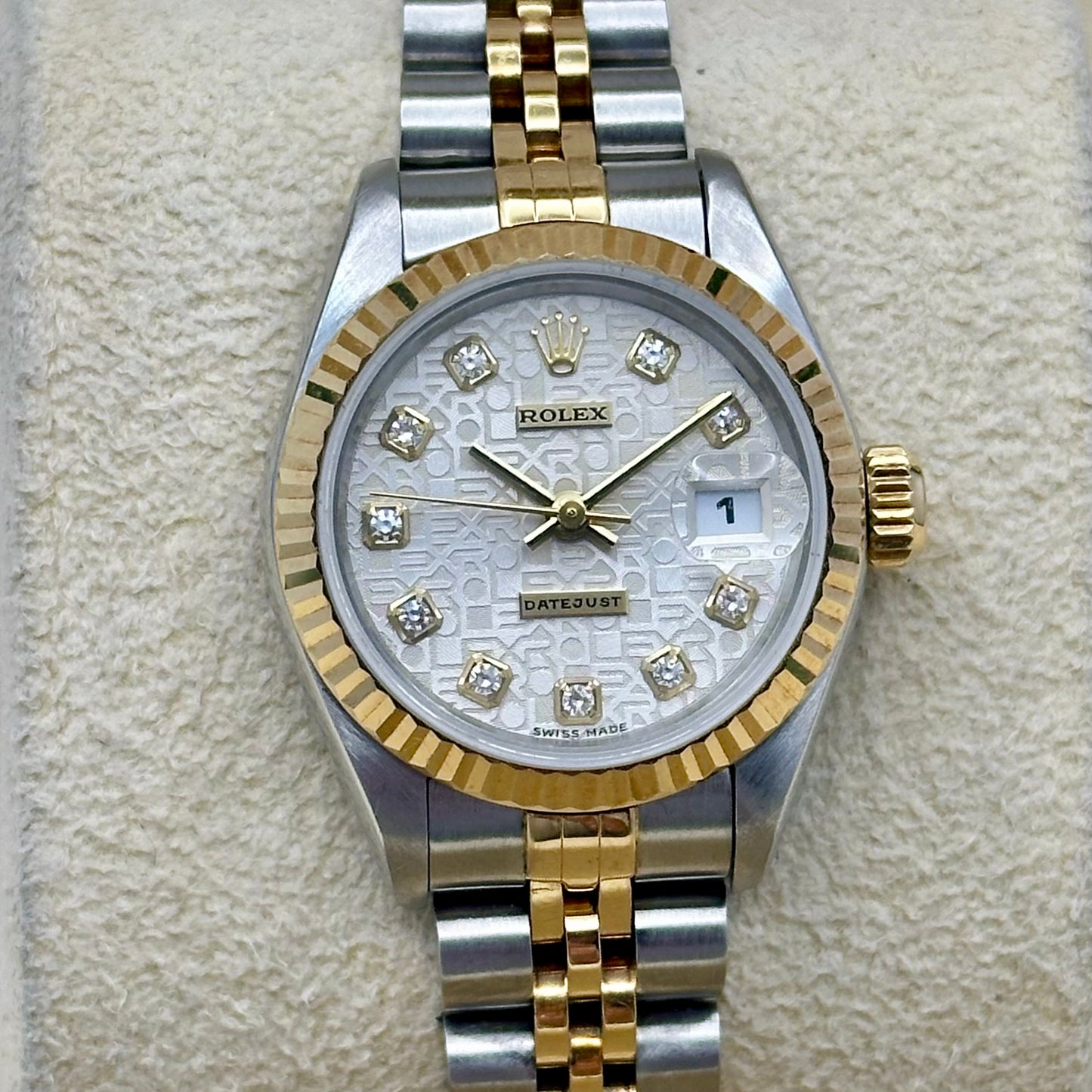 Lady-Datejust 26 Ivory Anniversary Big Diamond Ref 69173 1995