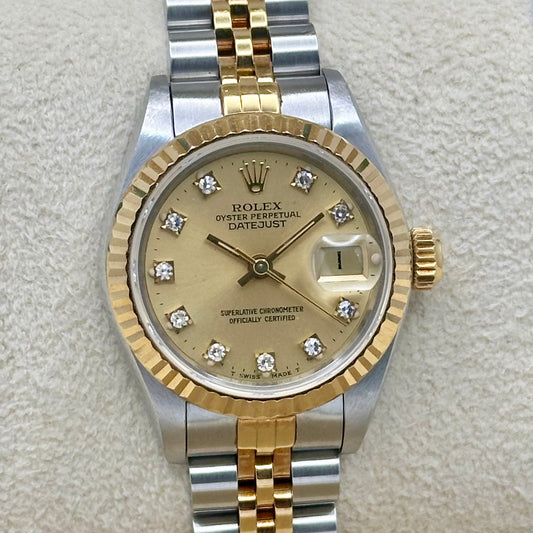 Lady-Datejust 26 Champagne Diamond Ref 69173 1988