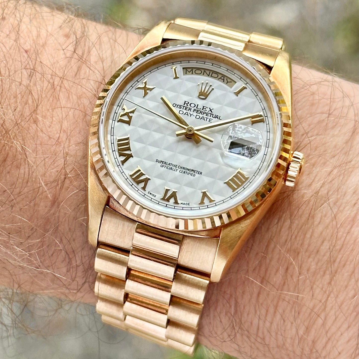 Day-Date 36 Pyramid Romans 18K Yellow Gold Ref 18238