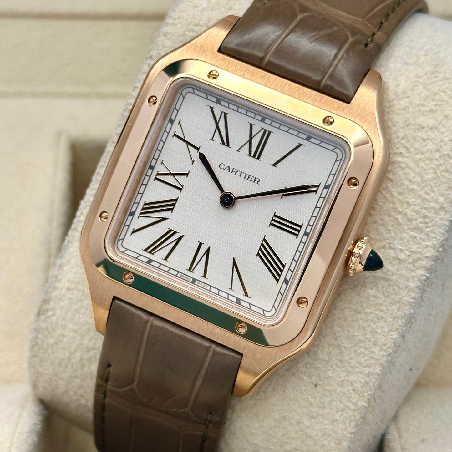 Santos Dumont XL 18K Rose Gold Beige Dial Ref WGSA0112 2025