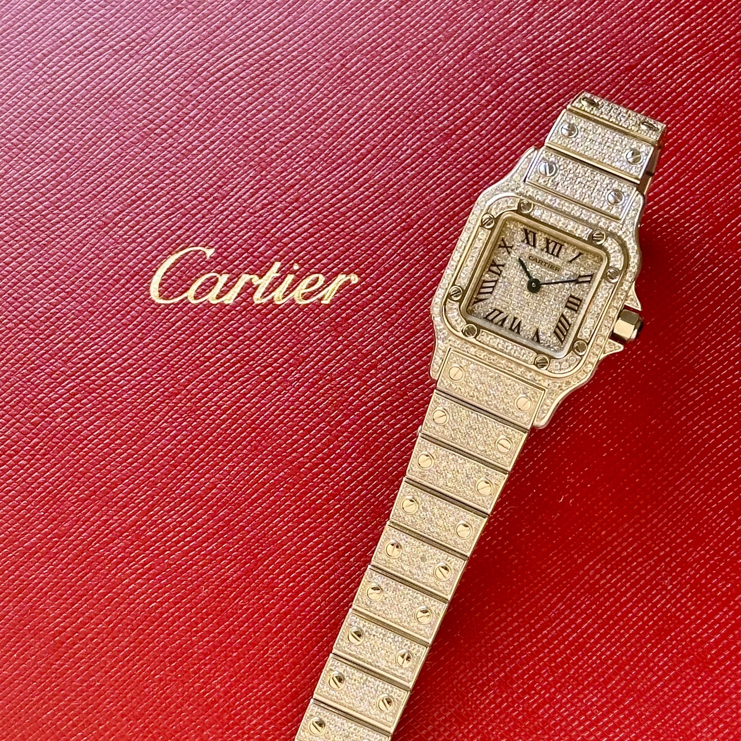 Santos Galbée Small Custom Diamond Set Ref 1565