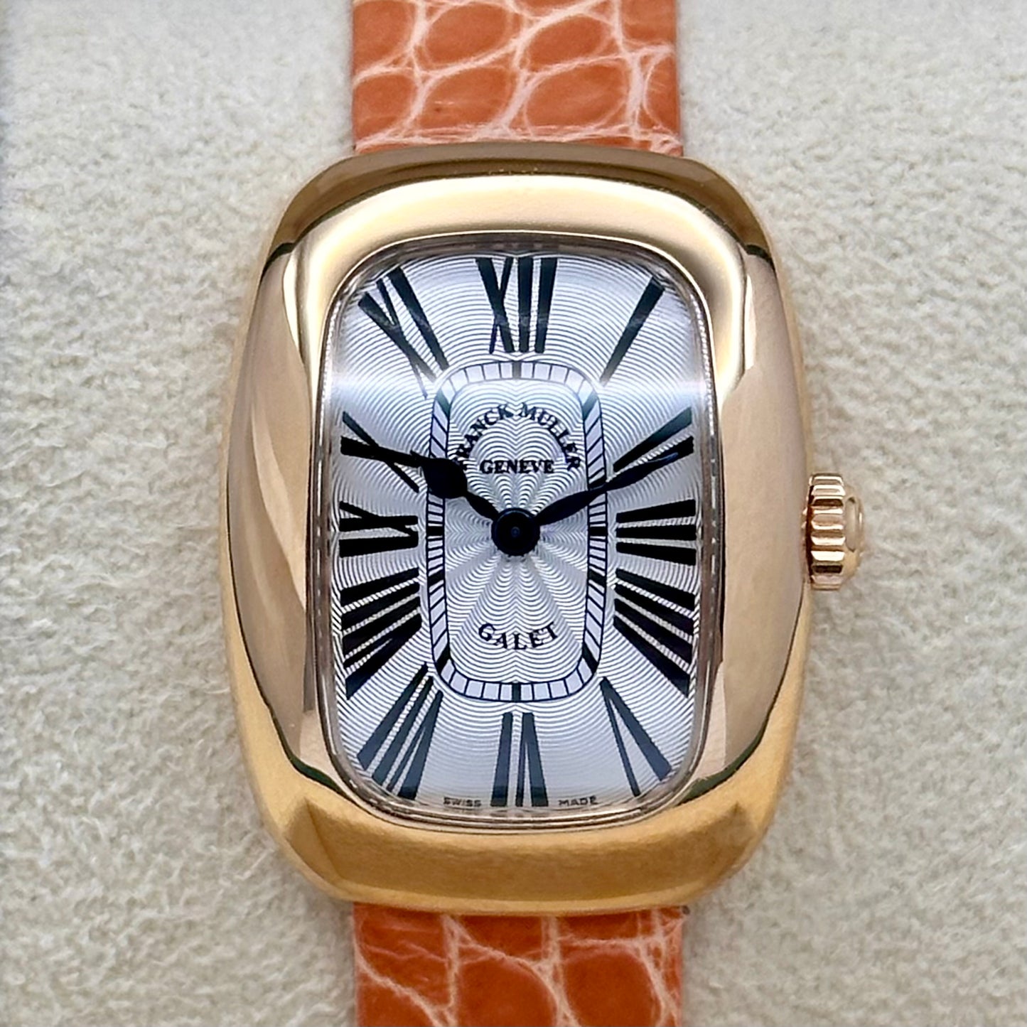 Galet Silver Guilloché 18K Rose Gold Ref 3002 S QZ R