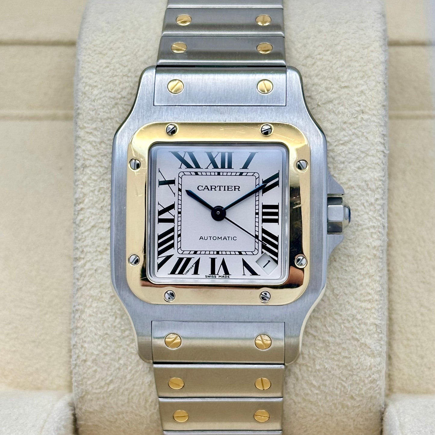 Santos Galbée Automatic XL White Romans 18K Yellow Gold Ref 2823 2008