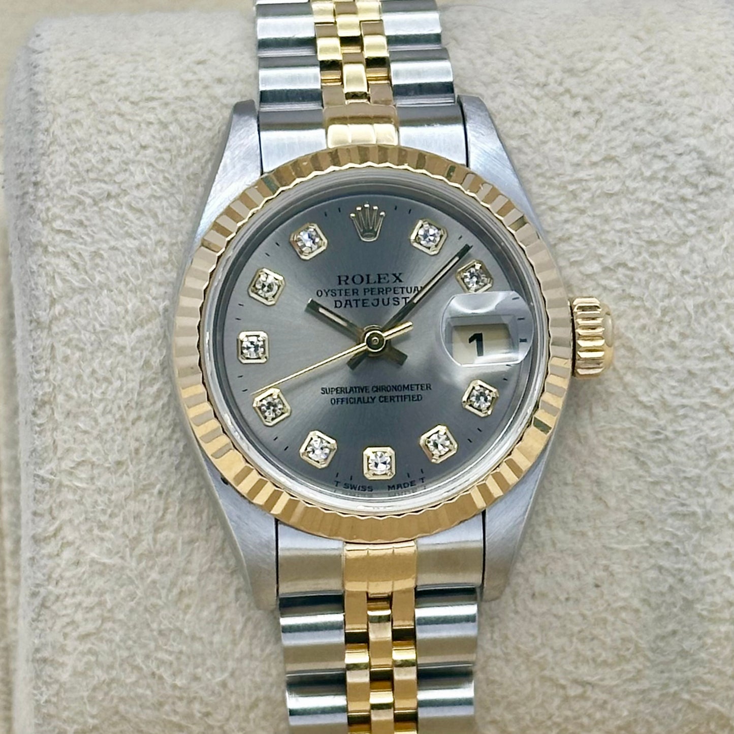 Lady-Datejust 26 18K Yellow Gold Grey Big Diamond Ref 69173