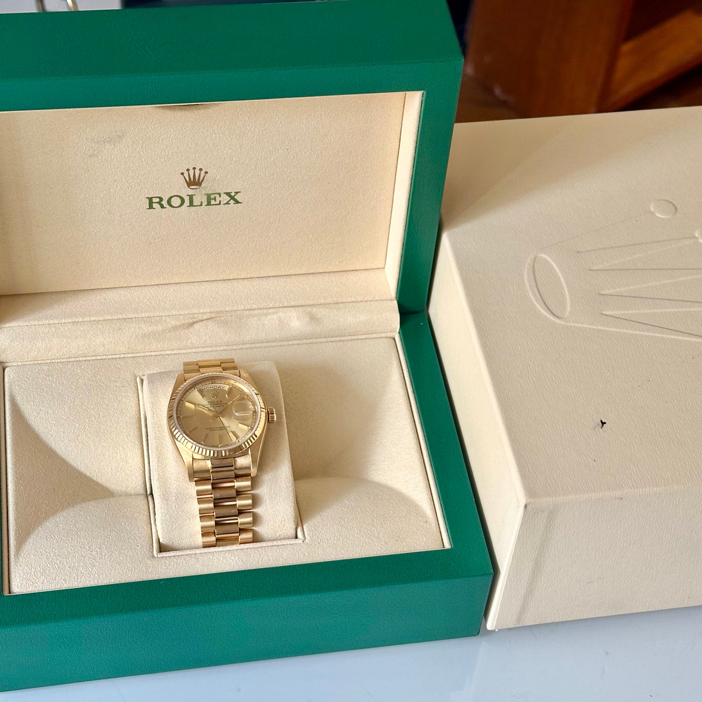Day-Date 36 Champagne Stick 18K Yellow Gold Ref 18038