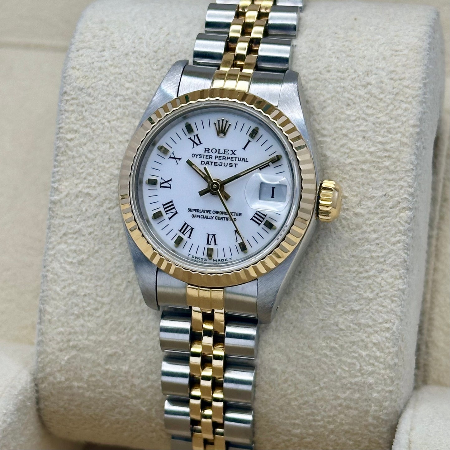 Lady-Datejust 26 18K Yellow Gold White Buckley Ref 69173 1987