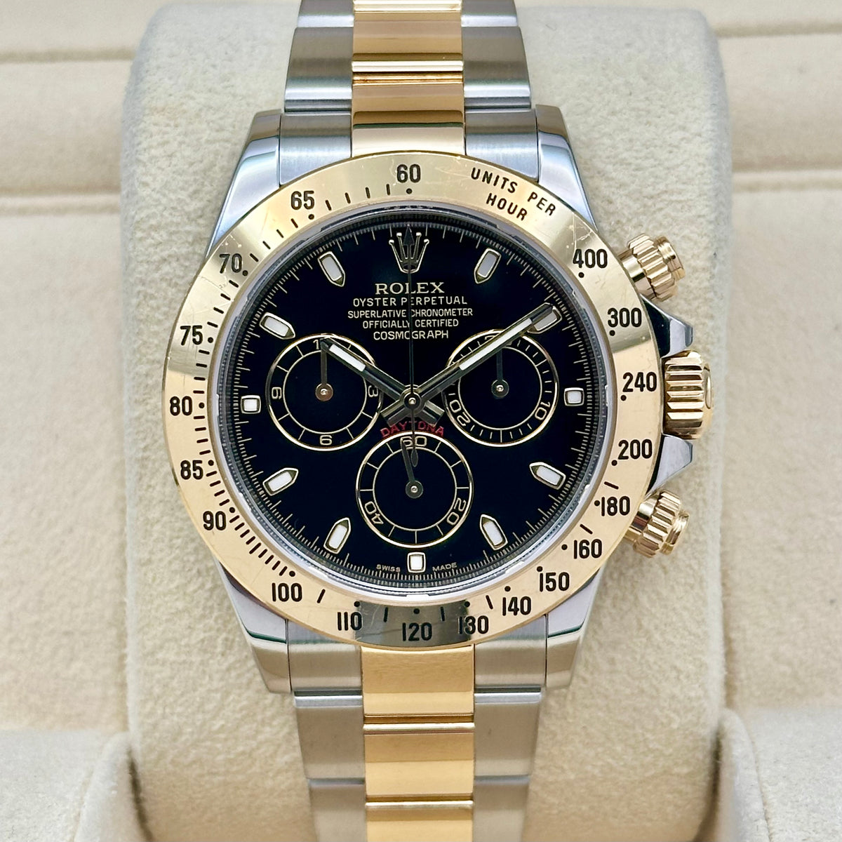 Cosmograph Daytona Black Dial 18K Yellow Gold Ref 116523 2014