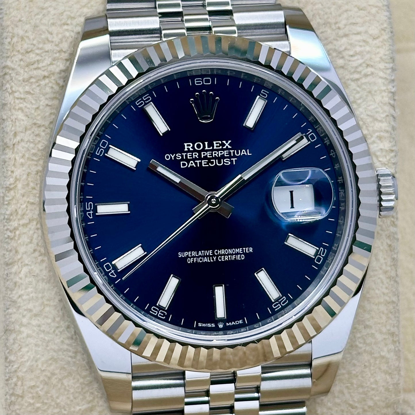 Datejust 41 Sunburst Blue 18K White Gold Ref 126334 2020