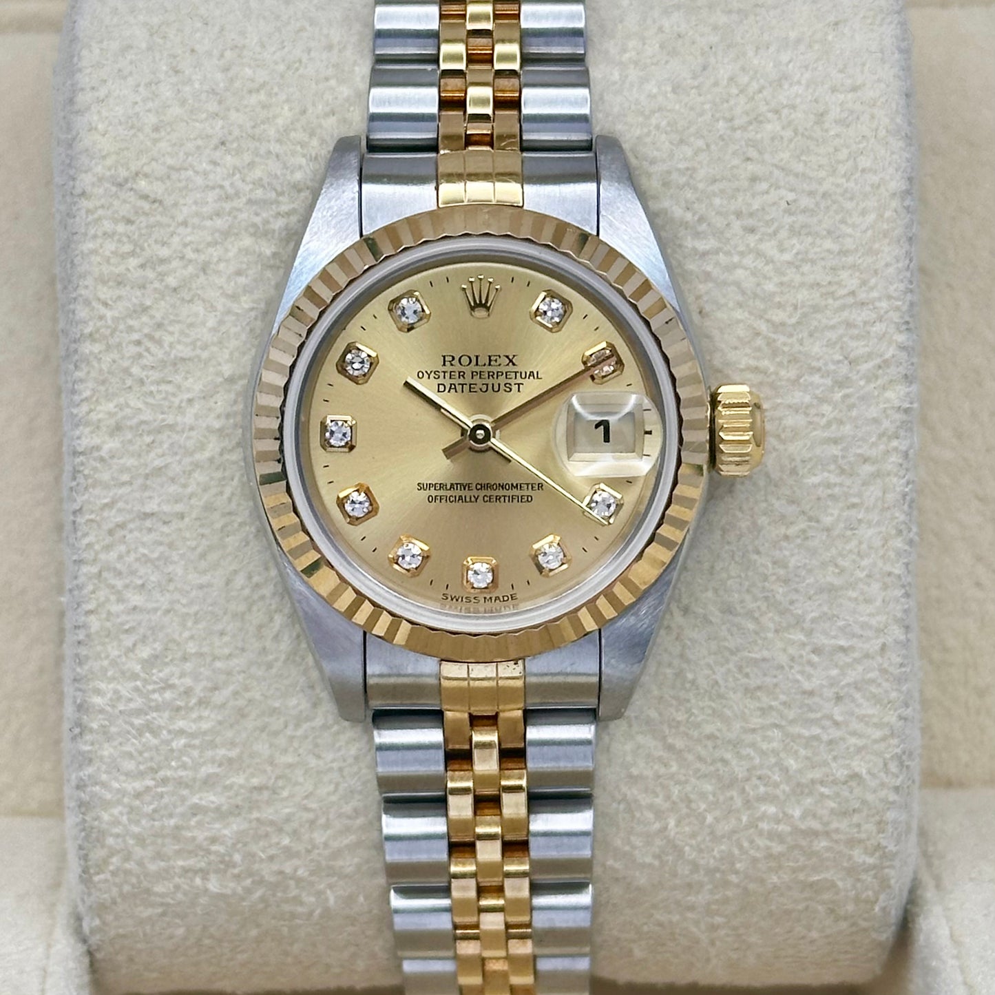 Lady-Datejust 26 18K Yellow Gold Champagne Big Diamond Ref 79173 2000
