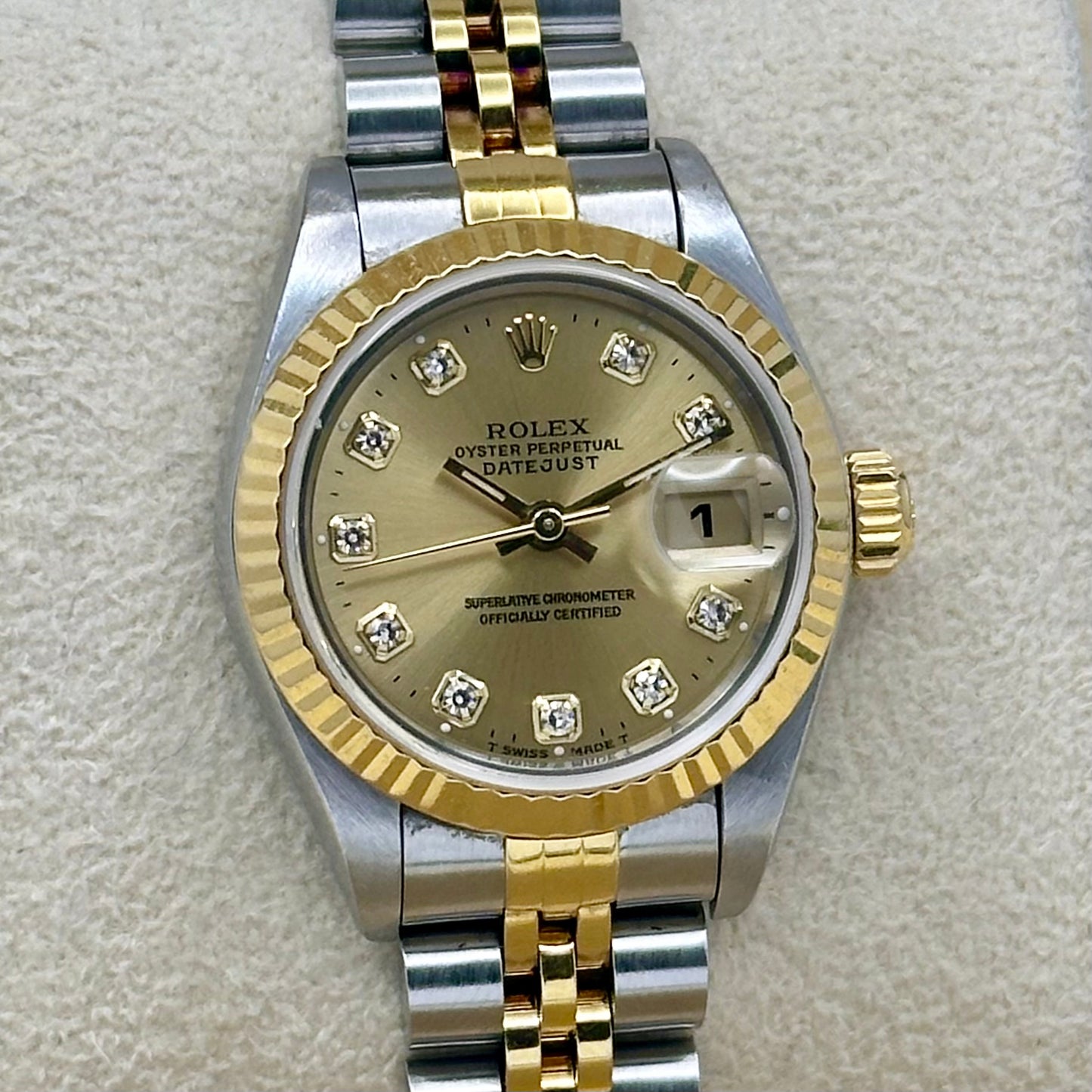 Lady-Datejust 26 Champagne Big Diamond Ref 69173 1995