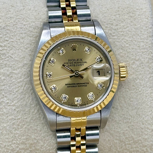 Lady-Datejust 26 Champagne Big Diamond Ref 69173 1995