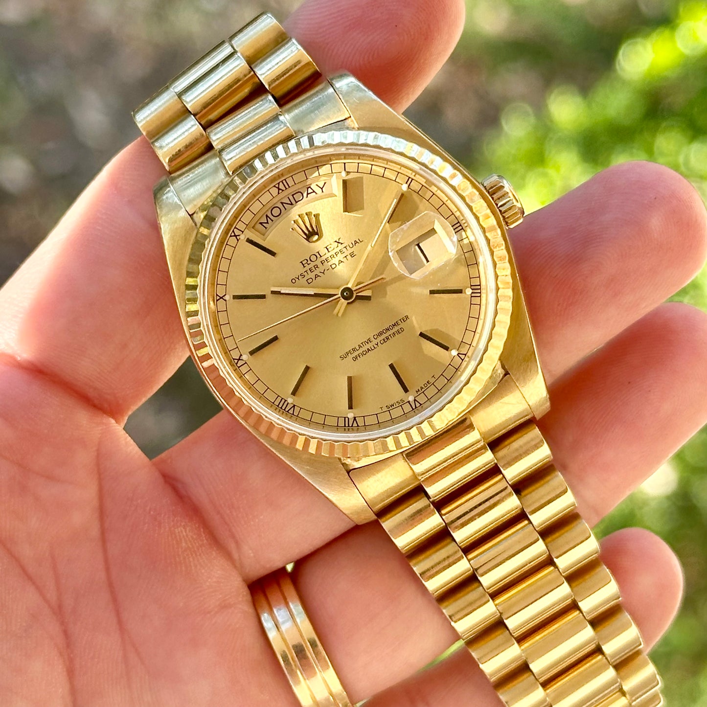 Day-Date 36 Champagne Dial 18K Yellow Gold Ref 18038 1983