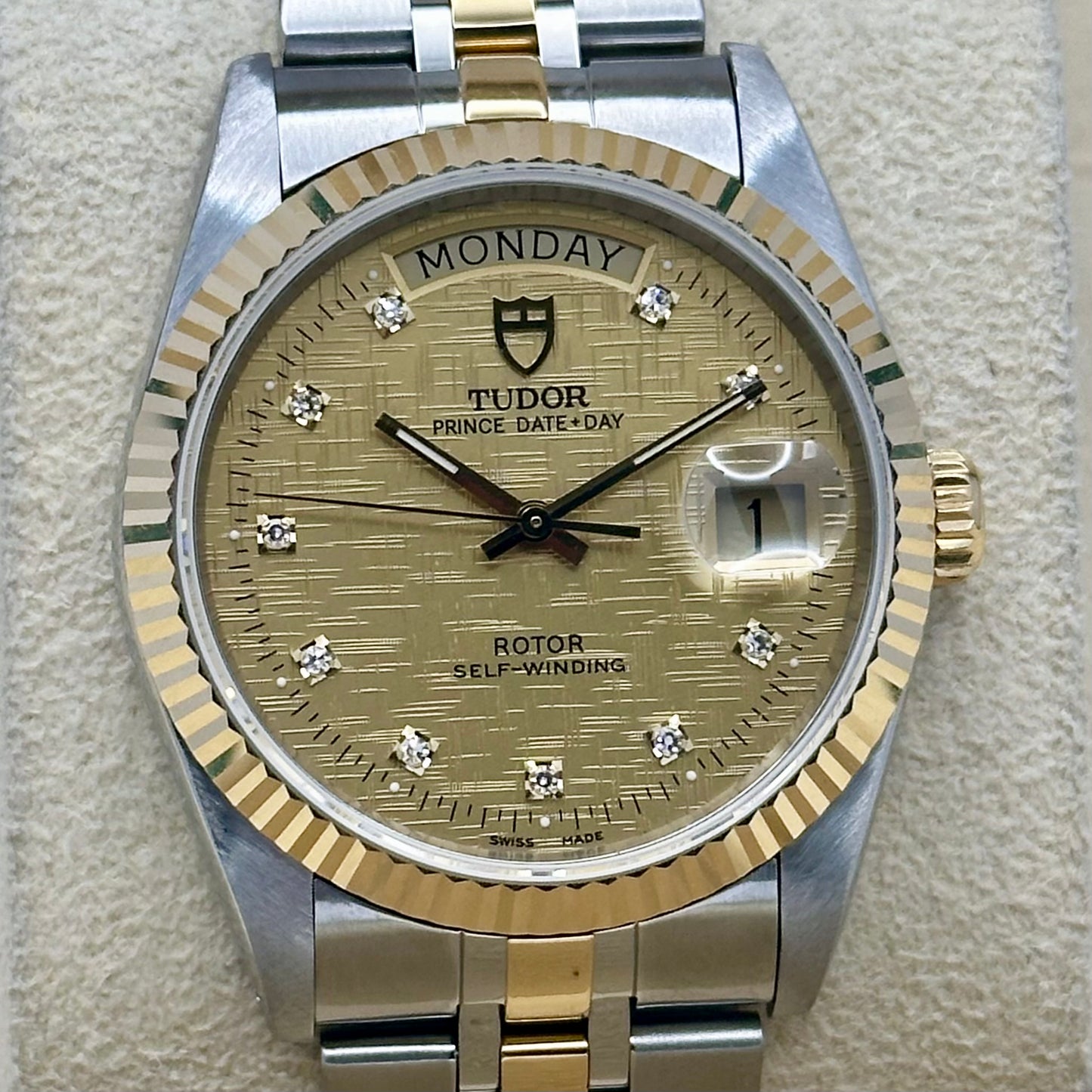 Prince Day-Date 36 Champagne Diamond Dial Ref 76213G 2000