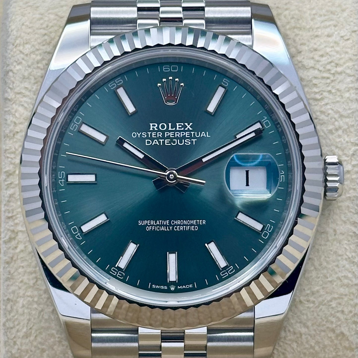 Datejust 41 Mint Green 18K White Gold Ref 126334 2025