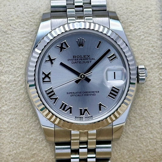 Datejust 31 Silver Romans 18K White Gold Ref 178274 2018