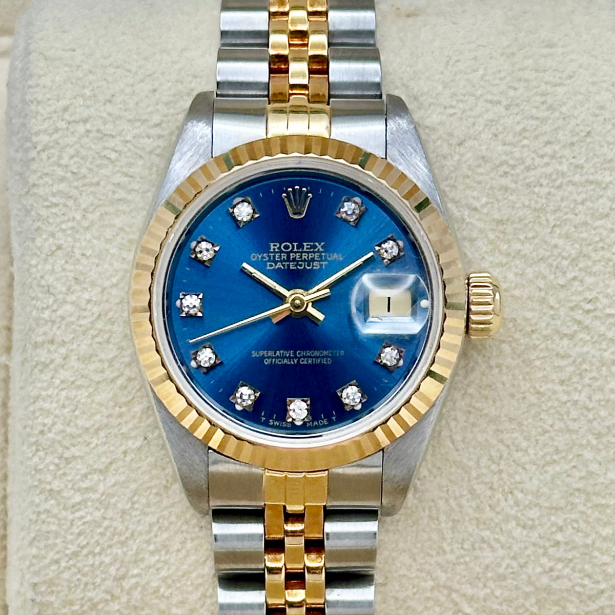 Lady-Datejust 26 Sunburst Blue Diamond Ref 69173G
