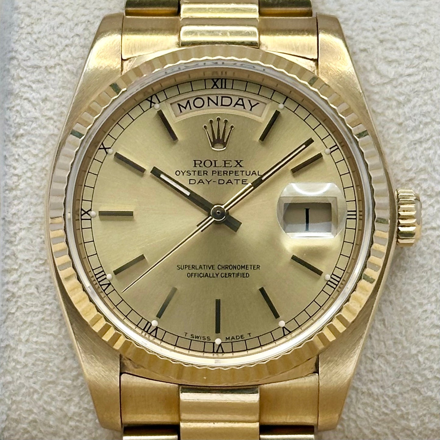 Day-Date 36 Champagne Dial 18K Yellow Gold Ref 18038 1983