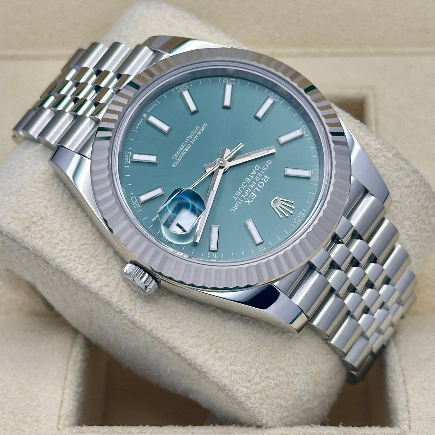 Datejust 41 Mint Green 18K White Gold Ref 126334 2025