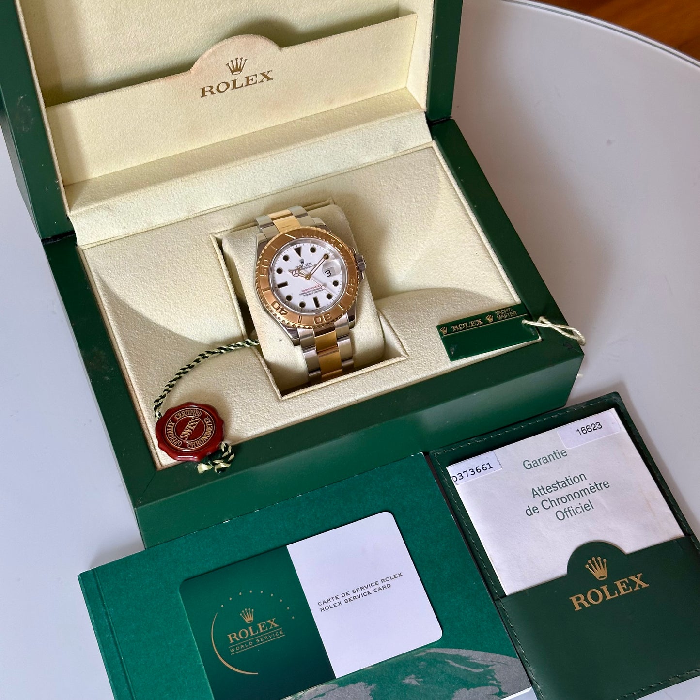 (ON HOLD) Yacht-Master 40 White Onyx Dial 18K Yellow Gold Ref 16623 2024 RSC