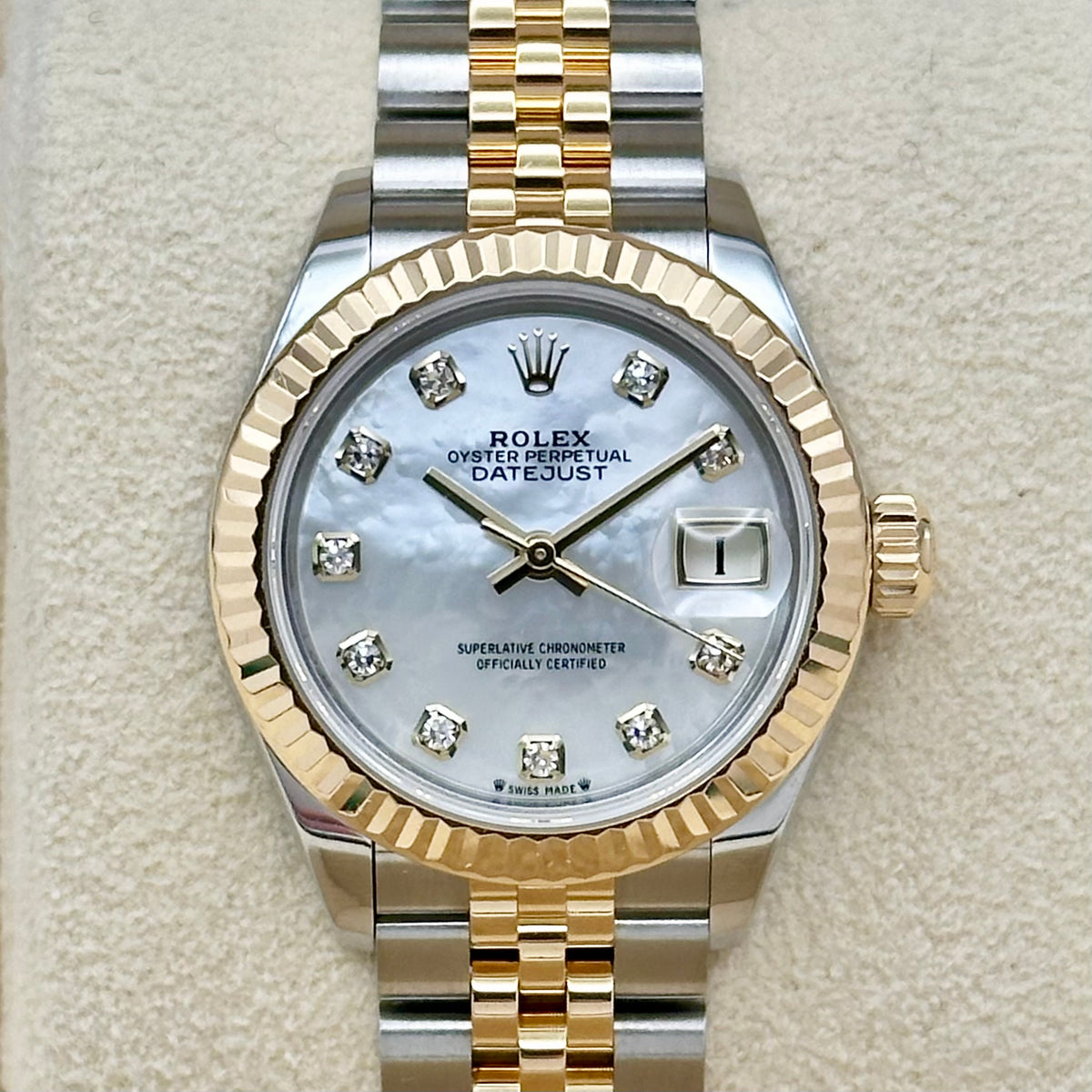 Lady-Datejust 28 18K Yellow Gold Mother Of Pearl Diamond Ref 279173 2020