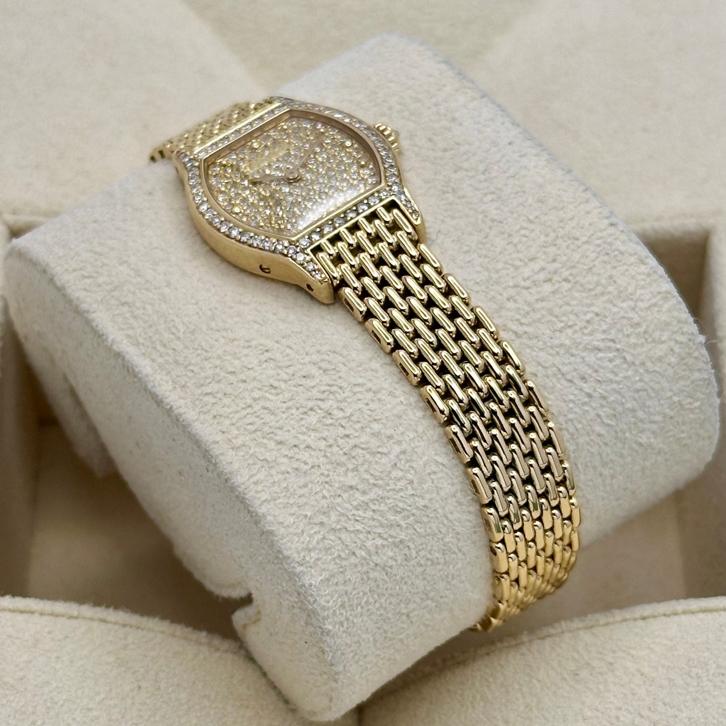 Tortue Pave Diamond 18K Yellow Gold Ref 66036 1991