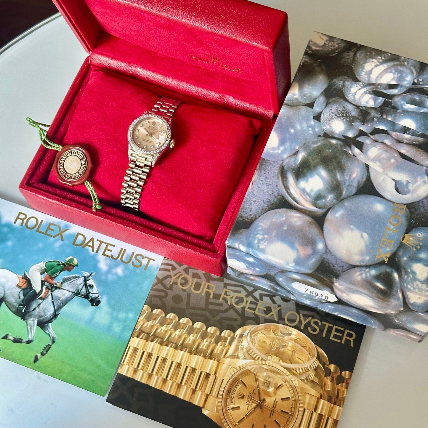 Lady-Datejust 26 President 18K White Gold Silver Diamond Dial Factory Diamond Set Ref 69159G