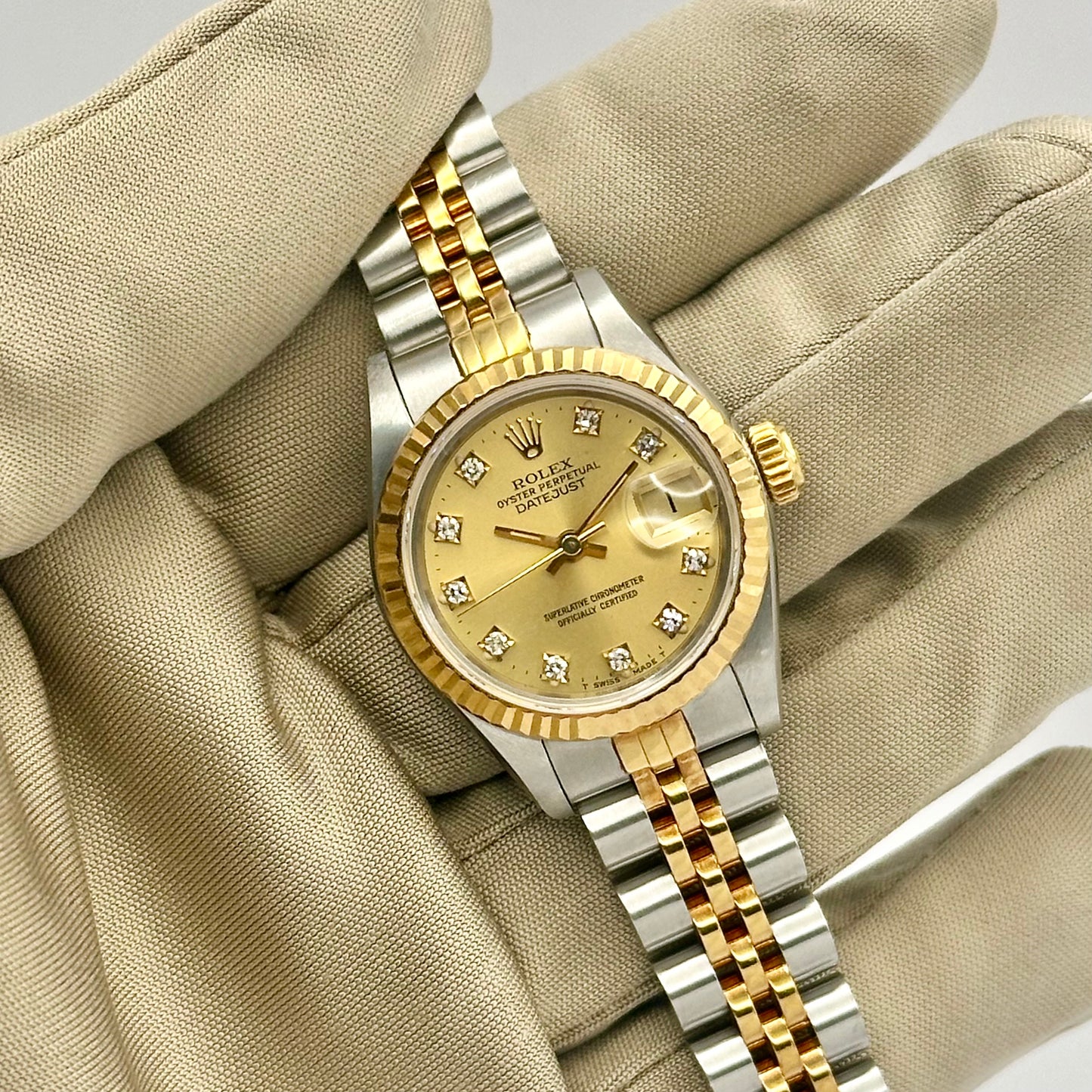 Lady-Datejust 26 Champagne Diamond Ref 69173 1988
