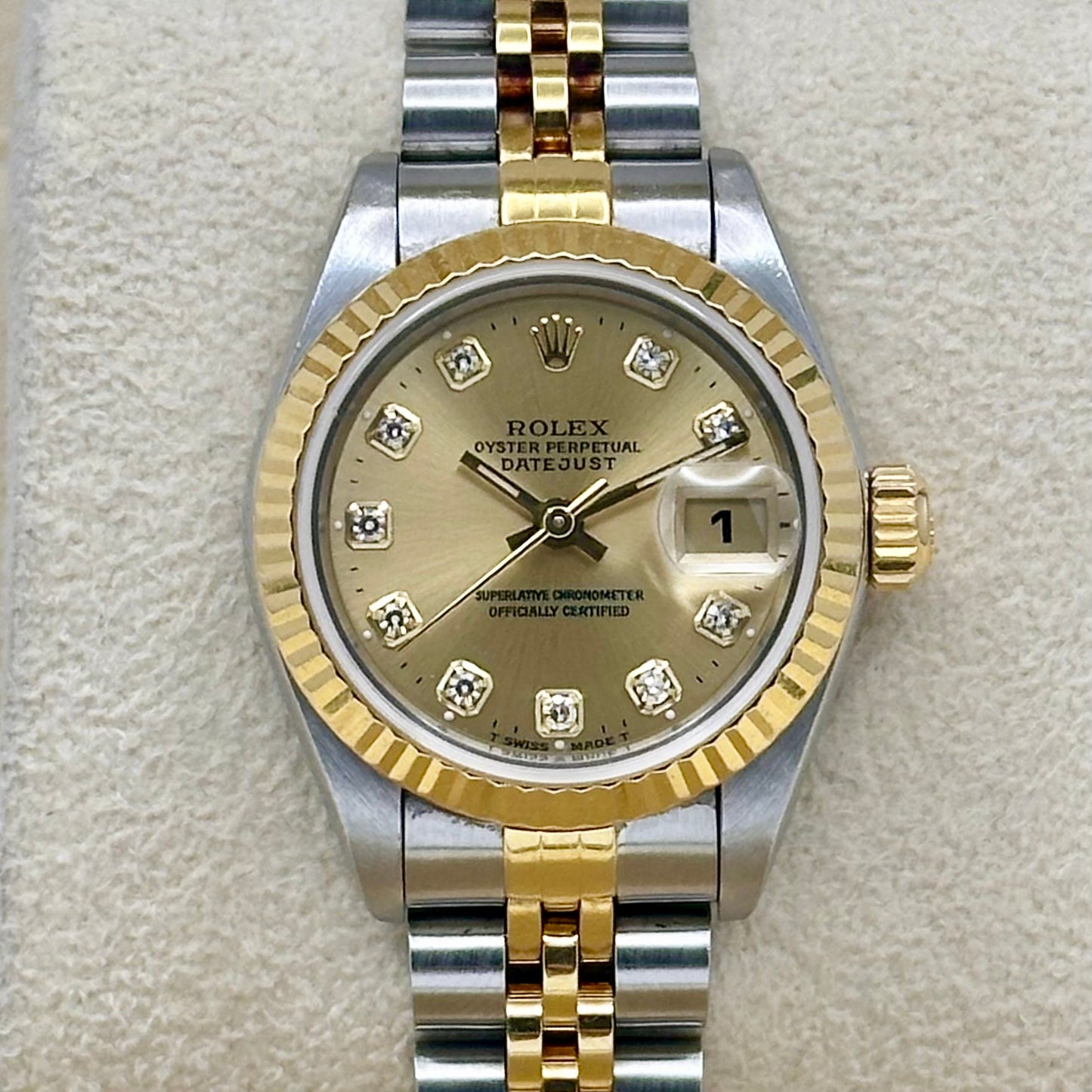 Lady-Datejust 26 Champagne Big Diamond Ref 69173 1995