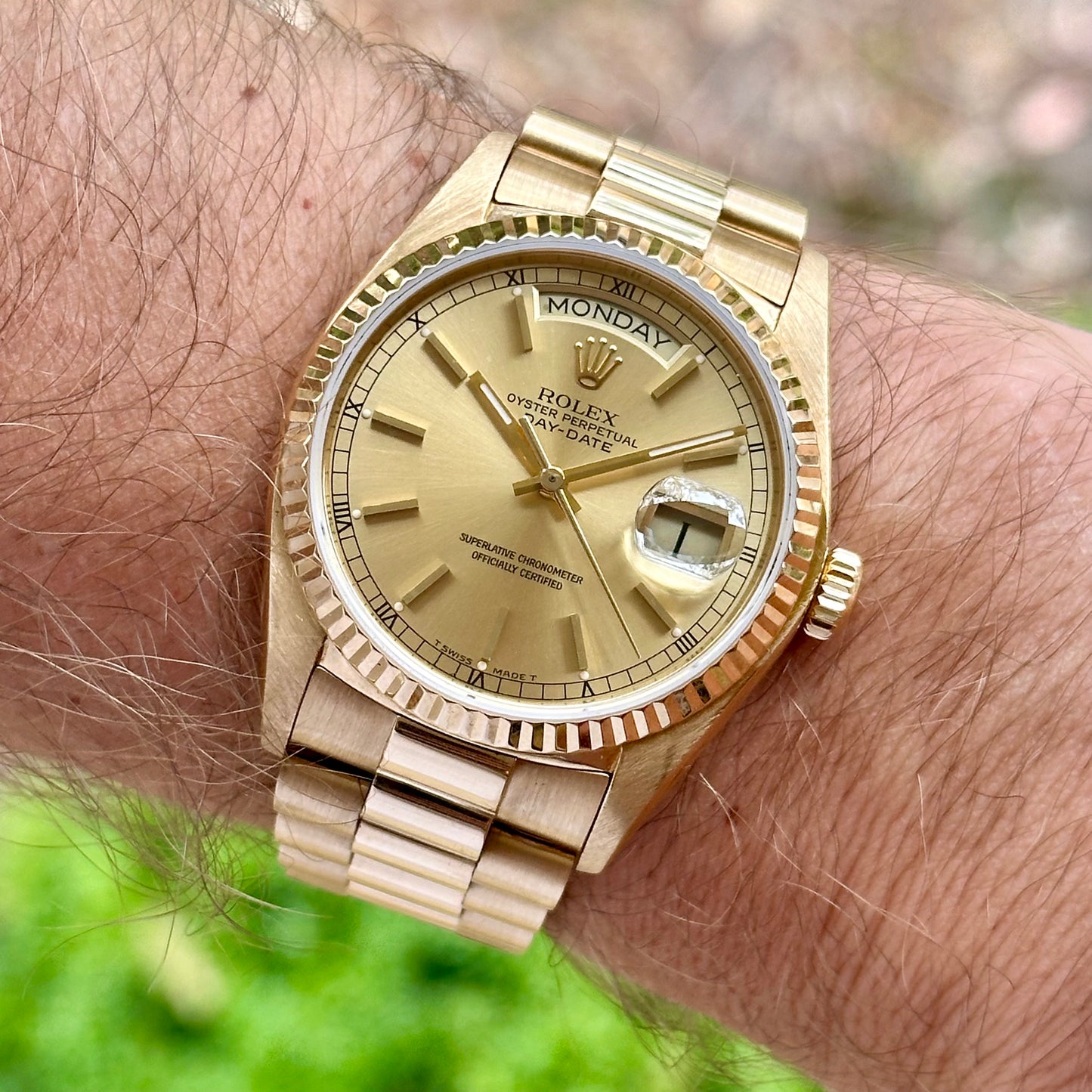Day-Date 36 Champagne Stick 18K Yellow Gold Ref 18038