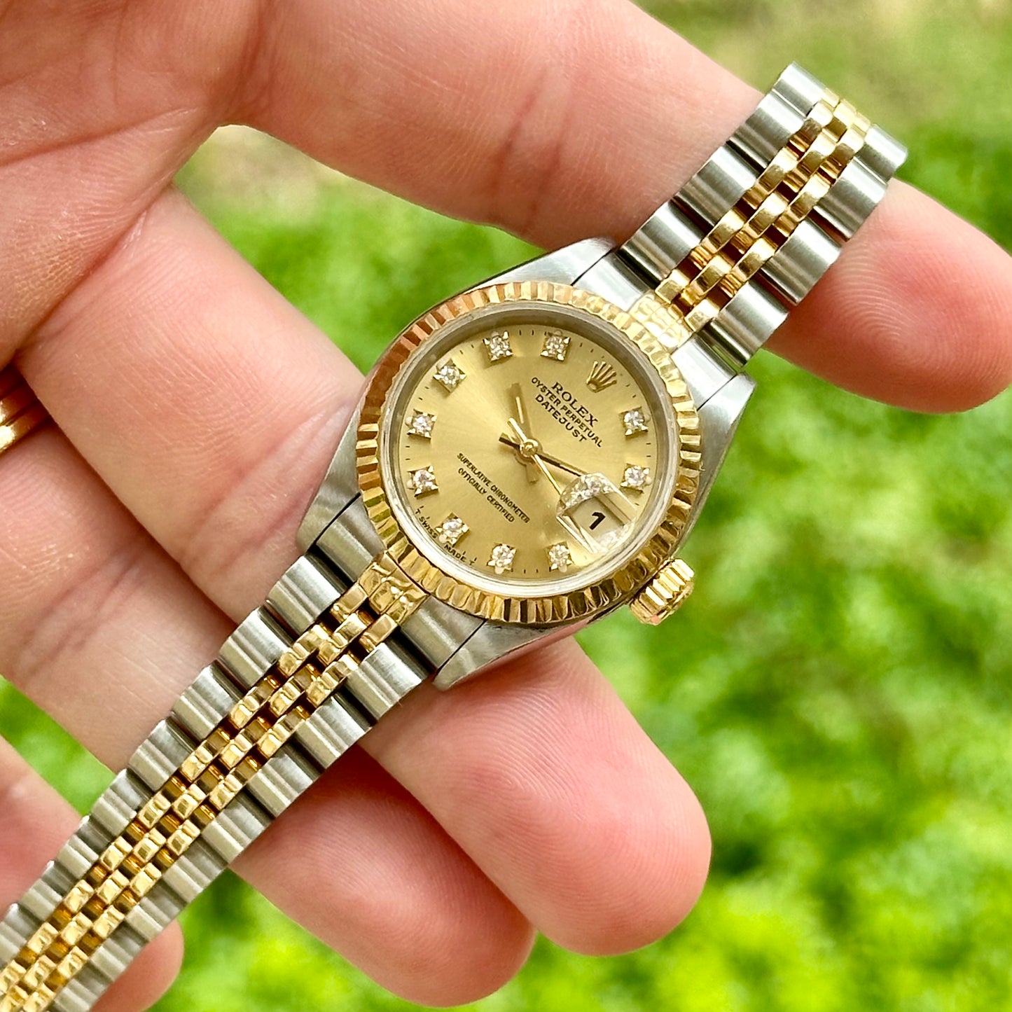 Lady-Datejust 26 Champagne Diamond Ref 69173G 1993