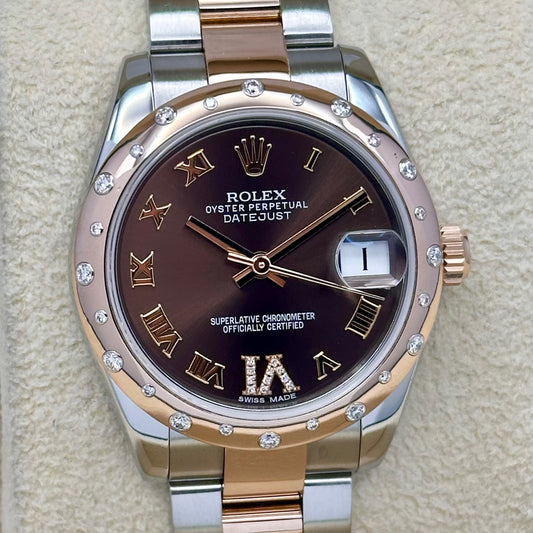 Datejust 31 Factory Diamond Bezel Chocolate Diamond Dial Ref 178341